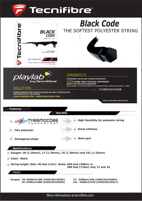 Tenis struna Tecnifibre Black Code - Set