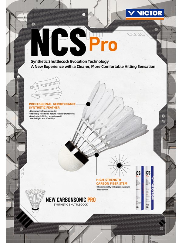 Badminton žogice Victor Carbonsonic NCS Pro - Hitrost 78